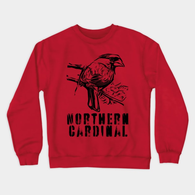 Northern Cardinal BW Crewneck Sweatshirt by Ripples of Time